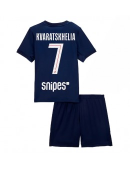 Paris Saint-Germain Khvicha Kvaratskhelia #7 Replika Hemmakläder Barn 2025-26 Kortärmad (+ byxor)